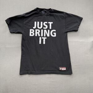 WWE The Rock Just Bring It Shirt Mens Medium Black Brahma Bull Wrestling Tee